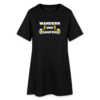 Wanderer Bergwandern Statement Berggipfel Wandern - Frauen T-Shirt-Kleid - Schwarz - Vorne