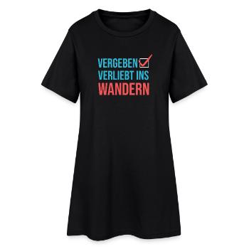 Wandern Klettern Statement Bergwanderung Wanderer - Frauen T-Shirt-Kleid - Schwarz - Vorne