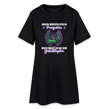 Gabelstapler Logistik Lageristin Beruf Staplerfahr - Frauen T-Shirt-Kleid - Schwarz - Vorne