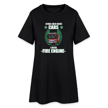Pompier Pompier Pompier Profession de camion de pompiers - Robe T-shirt Femme - noir - Devant