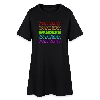 Wandern Natur Spruch Naturliebhaber Bergwanderung - Frauen T-Shirt-Kleid - Schwarz - Vorne
