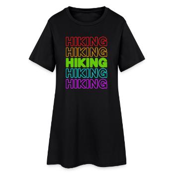 Wandern Spruch Klettersteig Bergsteigen Natur - Frauen T-Shirt-Kleid - Schwarz - Vorne