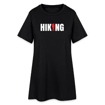 Citation Wanderer Expérience Nature Randonnée Randonnée - Robe T-shirt Femme - noir - Devant