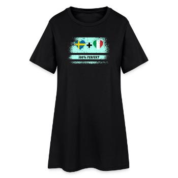 Italie et Suède 100% Parfait / Cadeau - Robe T-shirt Femme - noir - Devant