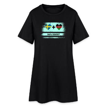 Kenya et Suède 100% Parfait / Cadeau - Robe T-shirt Femme - noir - Devant