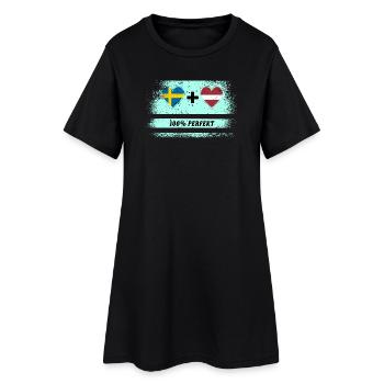 Latvia and Sweden 100% perfect / gift - Women’s T-Shirt Dress - black - Front