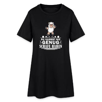 Schaf Schafe Spruch Sprüche - Frauen T-Shirt-Kleid - Schwarz - Vorne