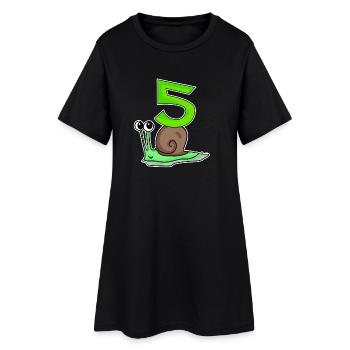 5 ans - 5ème anniversaire avec motif animal - Robe T-shirt Femme - noir - Devant