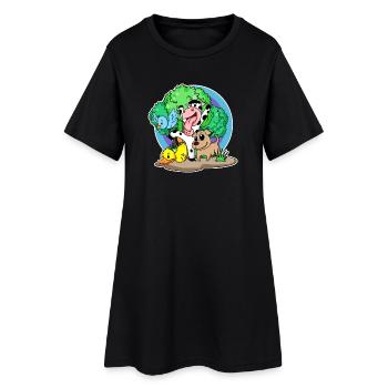 Animaux mignons - Robe T-shirt Femme - noir - Devant