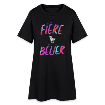 Fière bélier cadeau bélier signe du zodiaque - Robe T-shirt Femme - noir - Devant