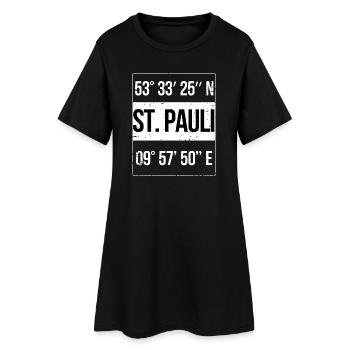 Coordonnées St. Pauli Hamburg - Robe T-shirt Femme - noir - Devant