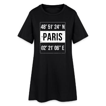 Paris Coordinates - Women’s T-Shirt Dress - black - Front