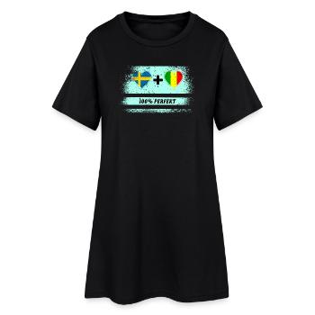 Mali et Suède 100% Parfait / Cadeau - Robe T-shirt Femme - noir - Devant