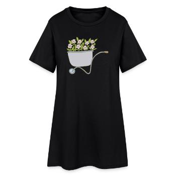Brouettes Fleurs - Robe T-shirt Femme - noir - Devant