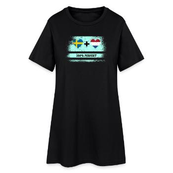 Pays-Bas et Suède 100% Parfait / Cadeau - Robe T-shirt Femme - noir - Devant