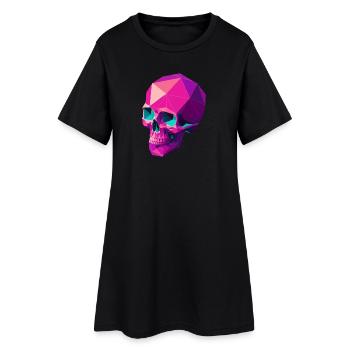 Crâne Géométrique - Robe T-shirt Femme - noir - Devant