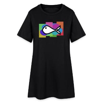 SARDINE. FISH. APRIL FOOL. EASTER. SEA - Women’s T-Shirt Dress - black - Front