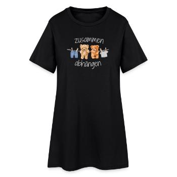 Zusammen Abhängen Kuscheltiere Teddybär Freunde - Frauen T-Shirt-Kleid - Schwarz - Vorne