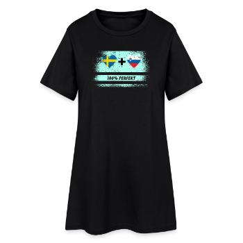 Slovénie et Suède 100% parfait / cadeau - Robe T-shirt Femme - noir - Devant