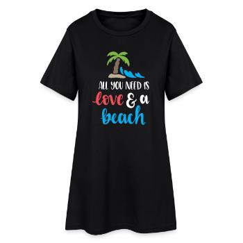 Tout ce dont vous avez besoin est l’amour et une plage - Robe T-shirt Femme - noir - Devant