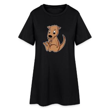 Famille Kangourou - Robe T-shirt Femme - noir - Devant