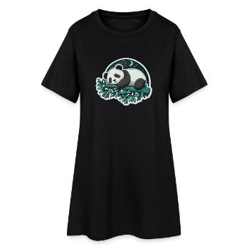 Panda endormi - Robe T-shirt Femme - noir - Devant