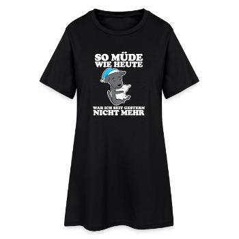 Müde Spruch lustig Schlafen Ausschlafen Faul - Frauen T-Shirt-Kleid - Schwarz - Vorne