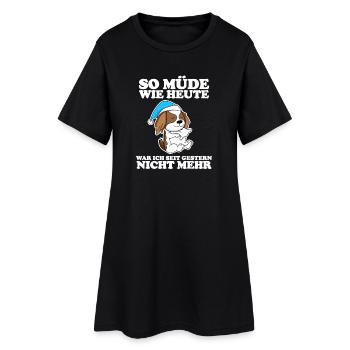 Müde Spruch lustig Schlafen Ausschlafen Faul - Frauen T-Shirt-Kleid - Schwarz - Vorne