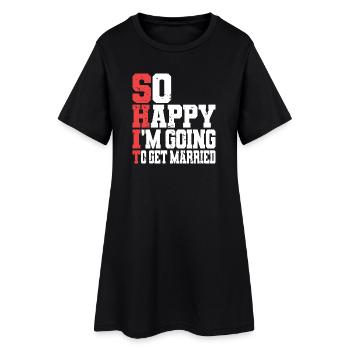 Drôle d’enterrement de vie de garçon Fiançailles Mariage Marié - Robe T-shirt Femme - noir - Devant