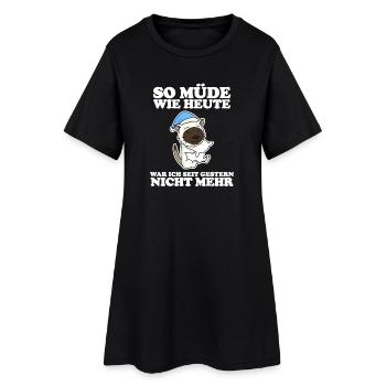 Müde Spruch lustig Schlafen Ausschlafen Faul - Frauen T-Shirt-Kleid - Schwarz - Vorne