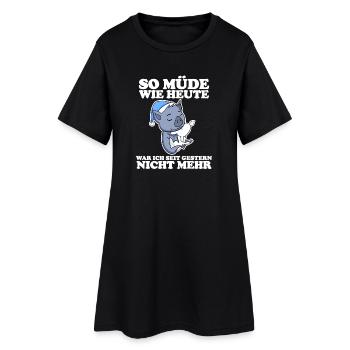 Müde Spruch lustig Schlafen Ausschlafen Faul - Frauen T-Shirt-Kleid - Schwarz - Vorne