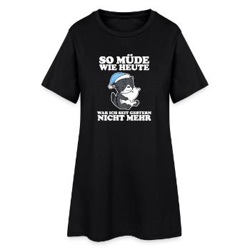 Müde Spruch lustig Schlafen Ausschlafen Faul - Frauen T-Shirt-Kleid - Schwarz - Vorne
