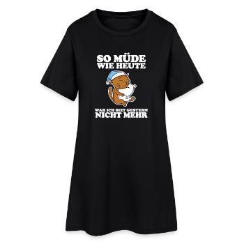 Müde Spruch lustig Schlafen Ausschlafen Faul - Frauen T-Shirt-Kleid - Schwarz - Vorne