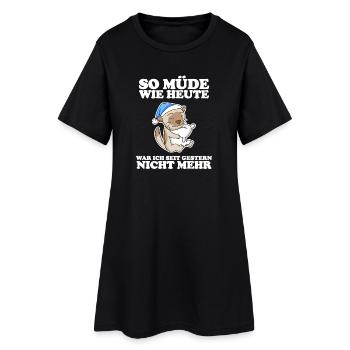 Müde Spruch lustig Schlafen Ausschlafen Faul - Frauen T-Shirt-Kleid - Schwarz - Vorne