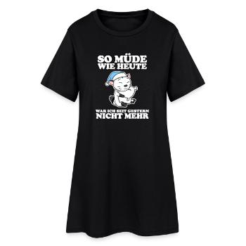 Müde Spruch lustig Schlafen Ausschlafen Faul - Frauen T-Shirt-Kleid - Schwarz - Vorne
