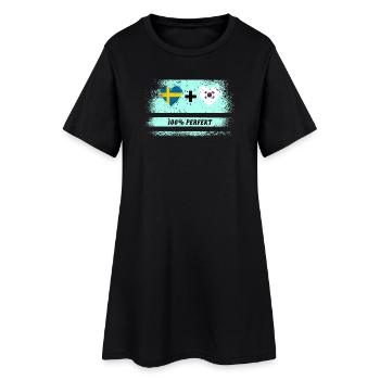 Corée du Sud et Suède 100% Parfait / Cadeau - Robe T-shirt Femme - noir - Devant