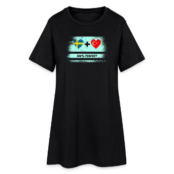 Turquie et Suède 100% Parfait / Cadeau - Robe T-shirt Femme - noir - Devant