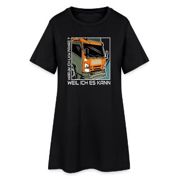 Kraftpaket Lastwagen Illustration Truckerfahrer - Frauen T-Shirt-Kleid - Schwarz - Vorne