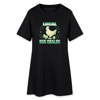 Local egg dealer - Frauen T-Shirt-Kleid - Schwarz - Vorne