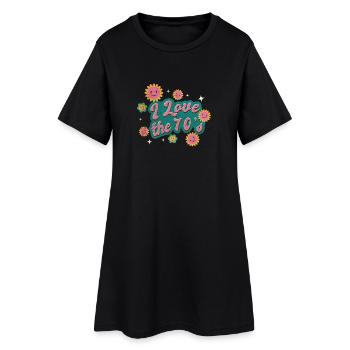 J'adore le design vintage des années 70 - Robe T-shirt Femme - noir - Devant