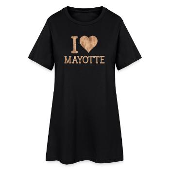 MAYOTTE T-SHIRT - Frauen T-Shirt-Kleid - Schwarz - Vorne