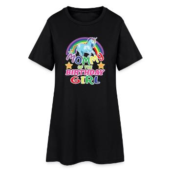 Maman de l’anniversaire Fille Licorne Anniversaire - Robe T-shirt Femme - noir - Devant