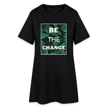 Be The Change Tropical Mindset Nature Tee - Women’s T-Shirt Dress - black - Front