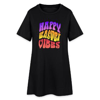 Joyeuses vibrations de Pâques Frohes Osterfest - Robe T-shirt Femme - noir - Devant