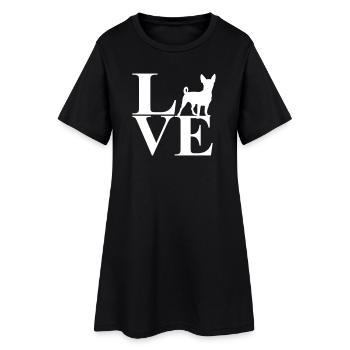 L’amour du chien dans le design LOVE - Robe T-shirt Femme - noir - Devant