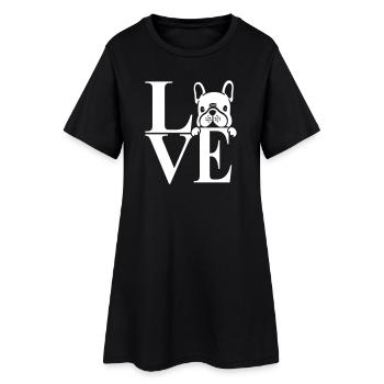 J’adore le bouledogue français - Robe T-shirt Femme - noir - Devant
