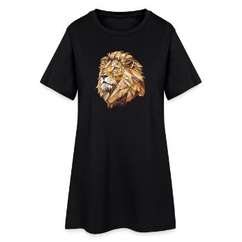 Stylized Lion, Geometric - Women’s T-Shirt Dress - black - Front