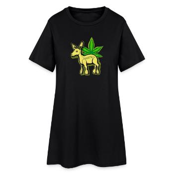 Cannabiche 05 avec typo - Robe T-shirt Femme - noir - Devant
