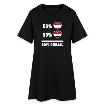 Egypte et Pays-Bas 100% Genius Flag - Robe T-shirt Femme - noir - Devant