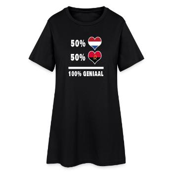 Angola et Pays-Bas 100% Genius Flag - Robe T-shirt Femme - noir - Devant